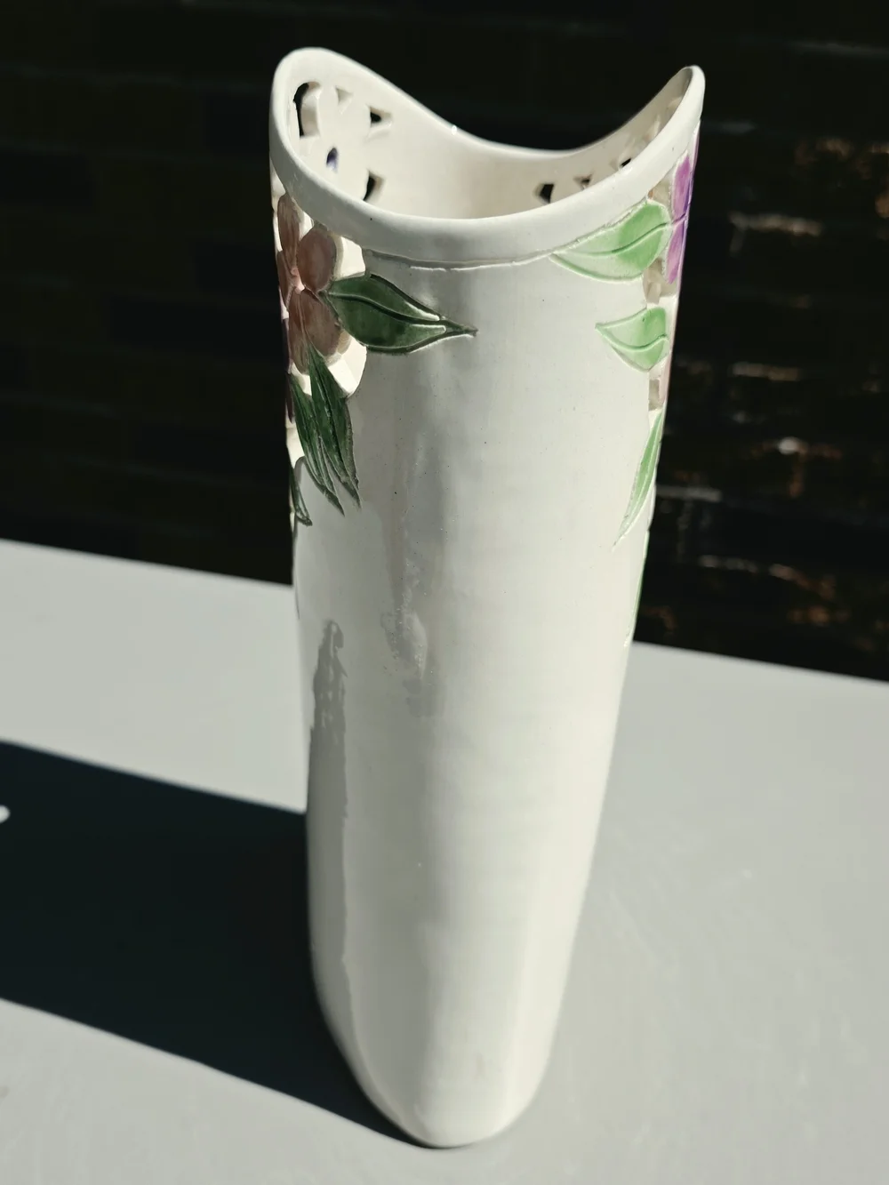 David Nelson Pierced Pottery Vase 10.25